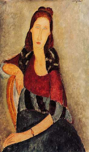 Painting Code#70805-Modigliani, Amedeo - Portrait of Jeanne Hebuterne 