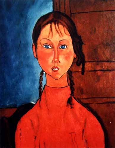 Painting Code#70824-Modigliani, Amedeo - Girl with Pigtails
