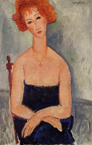 Painting Code#70830-Modigliani, Amedeo - Readhead Wearing a Pendant