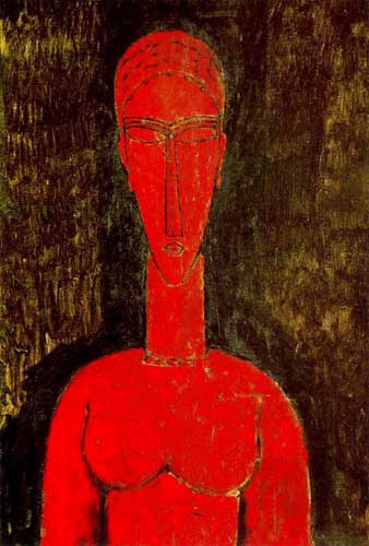 Painting Code#70831-Modigliani, Amedeo - Red Bust