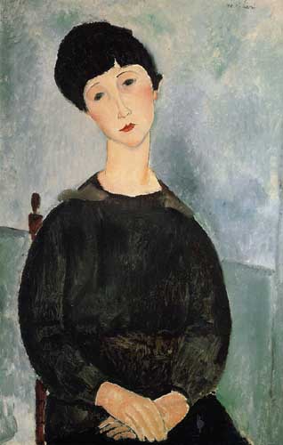 Painting Code#70834-Modigliani, Amedeo - Seated Young Woman