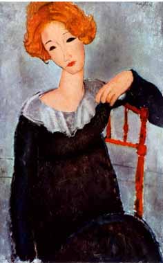 Painting Code#70837-Modigliani, Amedeo - Woman with Red Hair