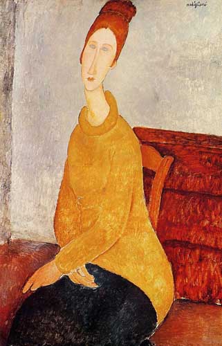 Painting Code#70851-Modigliani, Amedeo - Yellow Sweater (also known as Portrait of Jeanne Hebuterne)