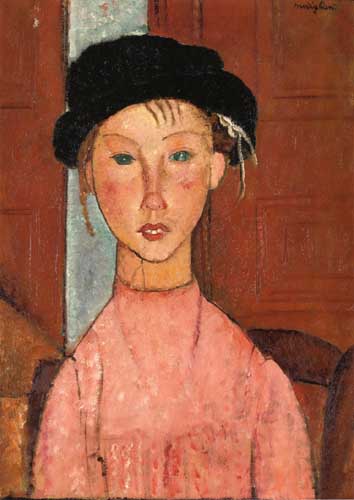 Painting Code#70852-Modigliani, Amedeo - Young Girl in Beret