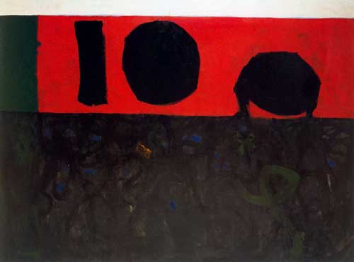 Painting Code#70869-Adolph Gottlieb - Red and Night