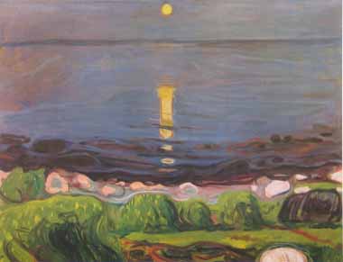 Painting Code#70907-Munch, Edvard - Summer Night at Beach