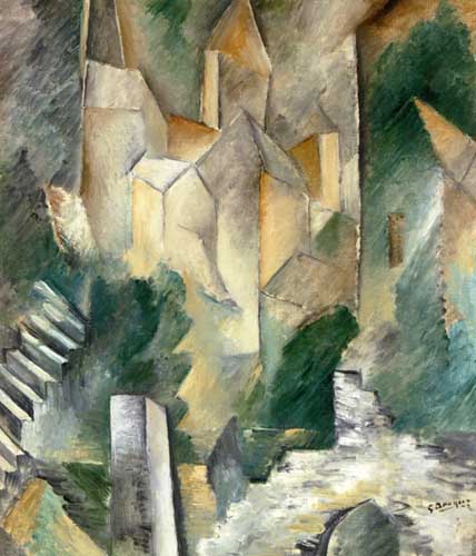 Painting Code#7091-Braque, Georges: Churth at Carrieres Saint-Denis