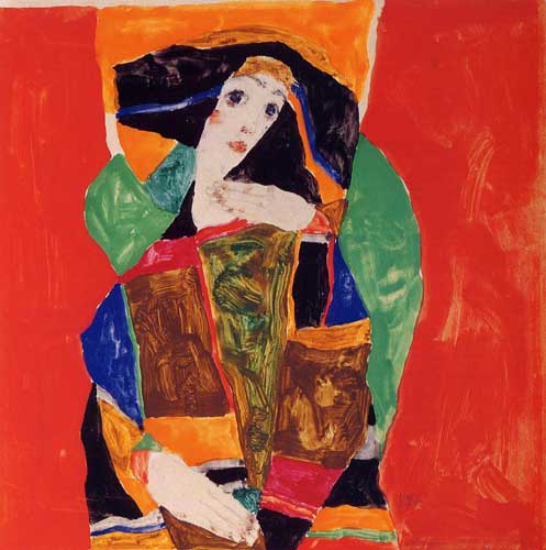 Painting Code#70927-Egon Schiele - Portrait of a Woman