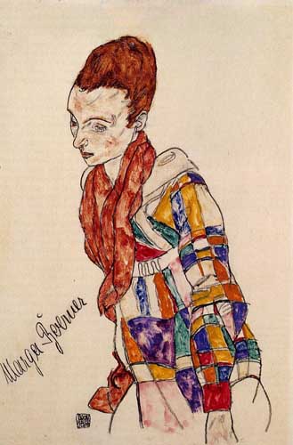 Painting Code#70928-Egon Schiele - Portrait of Marga Boerner