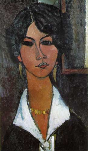 Painting Code#7156-Modigliani, Amedeo(Italy): Woman of Algiers
