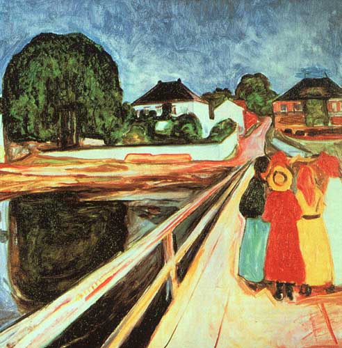 Painting Code#7164-Munch, Edvard(Norway): Girls on a Bridge