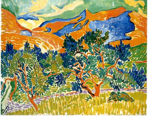 Painting Code#7177-Andre Derain(France): Mountains at Collioure