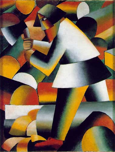 Painting Code#7187-Malevich, Kasimir(Russian, Suprematism): The Woodcutter
