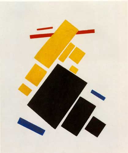 Painting Code#7190-Malevich, Kasimir(Russian, Suprematism): Suprematist Painting: Aeroplane Flying 