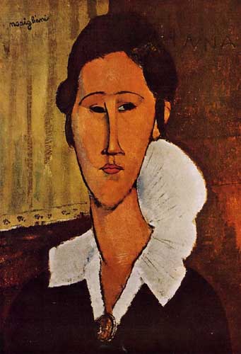 Painting Code#7415-Modigliani, Amedeo(Italy): Portrait of Anna Zborovska