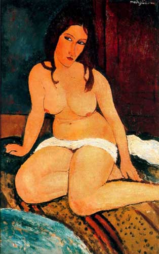 Painting Code#7417-Modigliani, Amedeo(Italy): Seated Nude