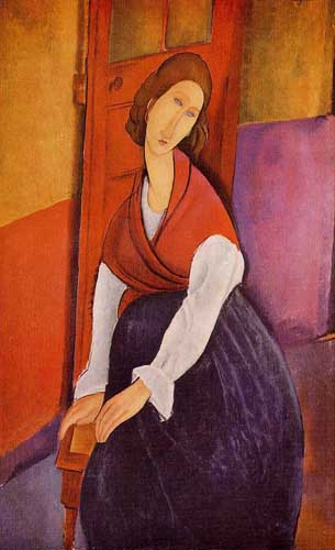 Painting Code#7425-Modigliani, Amedeo(Italy): Portrait of Jeanne H