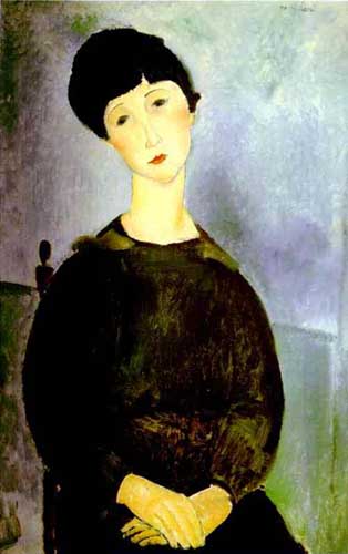 Painting Code#7426-Modigliani, Amedeo(Italy): Young Girl