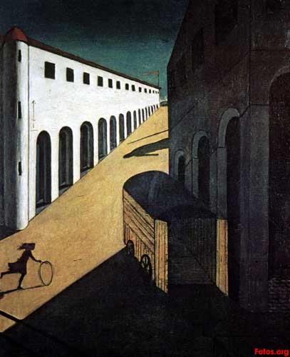 Painting Code#7462-Chirico, Giorgio de - Melancholy and Mystery of a street