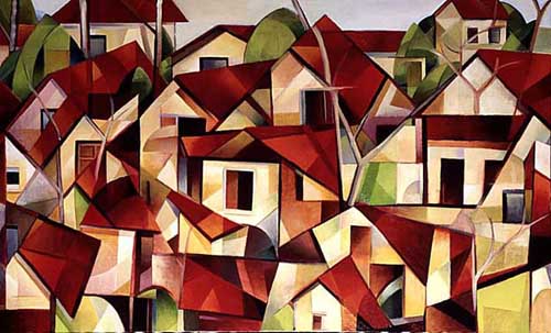 Painting Code#7463-Abstract Houses  