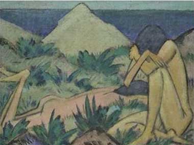 Painting Code#7469-Otto Mueller - Nudes in Dunes