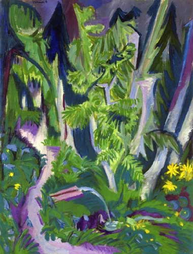 Painting Code#7515-Ernst Ludwig Kirchner - Mountain Forest