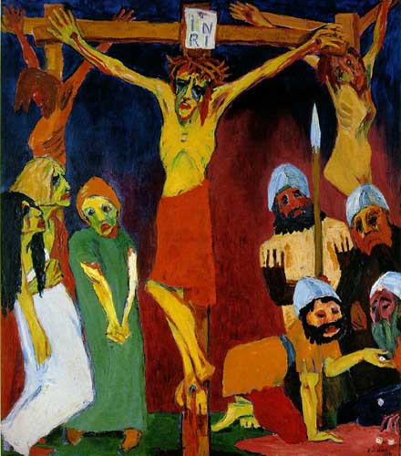 Painting Code#7531-Emil Nolde - Crucifixion