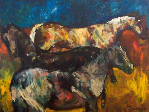 Painting Code#7584-Gil Jamieson: Three Horses