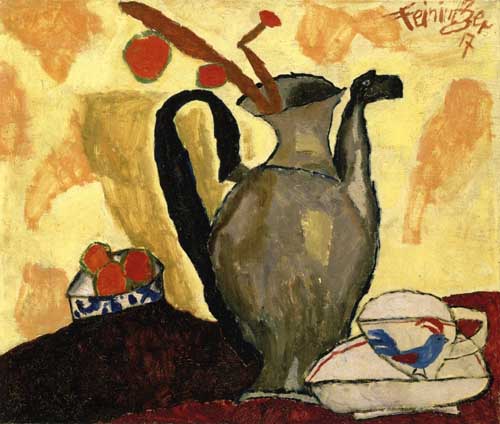 Painting Code#7591-Lyonel Feininger - Still Life with Can