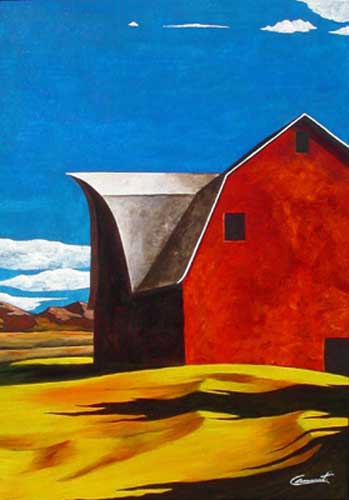 Painting Code#7593-Landscape with Red House