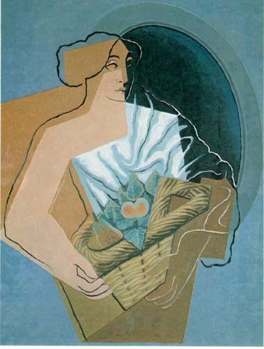 Painting Code#7689-Juan Gris: Woman with a Basket