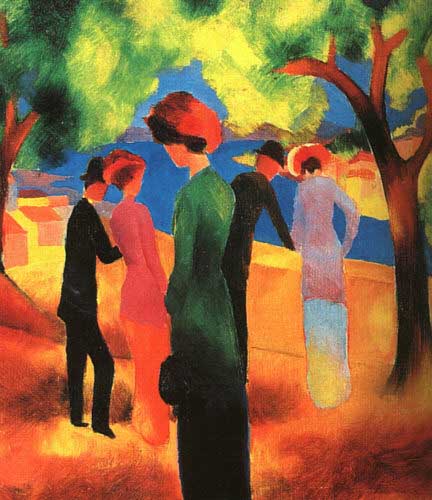 Painting Code#7718-Macke, August - Lady in a Green Jacket