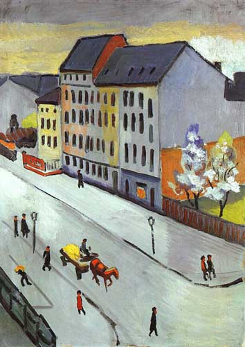 Painting Code#7722-Macke, August(Germany): Our Street in Gray 