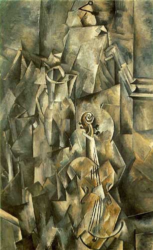 Painting Code#7738-Braque, Georges: Violin and Pitcher