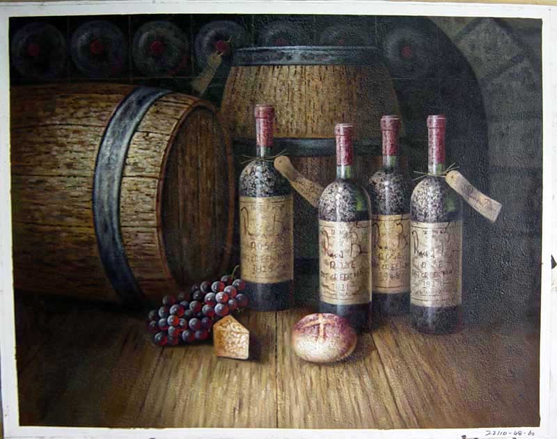 Painting Code#S122110-Wine Bottles Painting