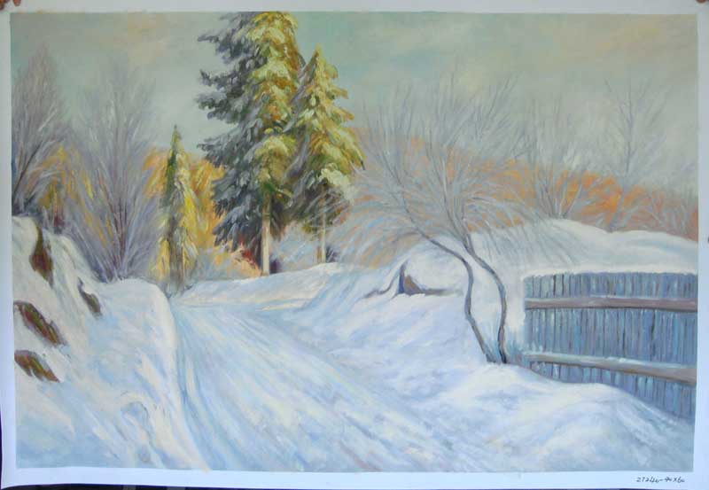 Painting Code#S127240-Snow Landscape Painting