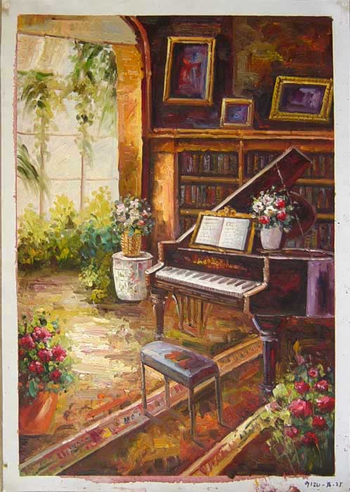 Painting Code#S119120-Living Room with Piano
