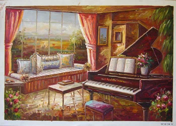 Painting Code#S119878-Living Room with Piano