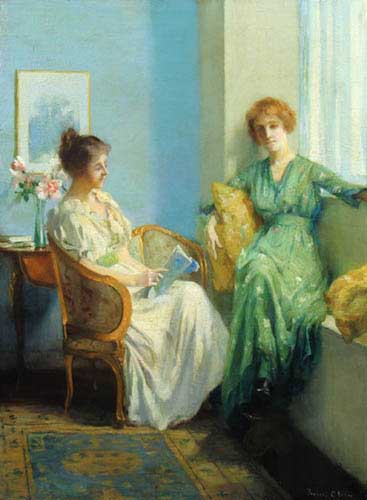 Painting Code#1003-FRANCIS COATES JONES: An Afternoon Reading