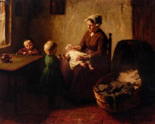 Painting Code#1022-Bernhard, Pothast(Holland): A Happy Family 