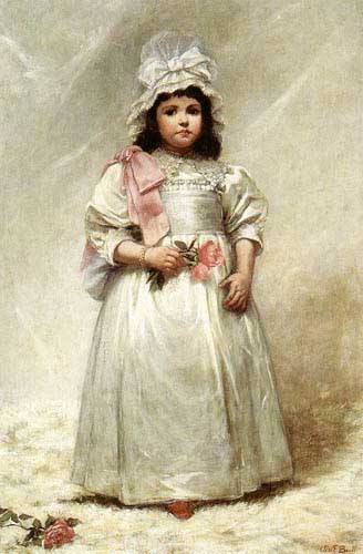 Painting Code#1077-Duveneck, Elizabeth Lyman Boott(USA): Little Lady Blanche