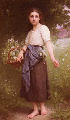 Painting Code#11090-Cave, Jules-Cyrille(France): Picking Daisies