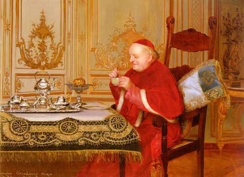 Painting Code#11194-Croegaert, Georges(Belgium): Teatime