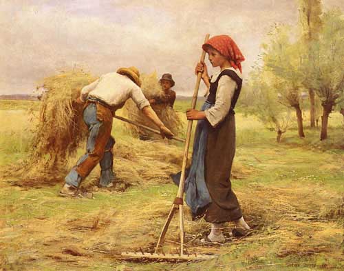 Painting Code#11207-Dupre, Julien(France): The Harvesting of the Hay