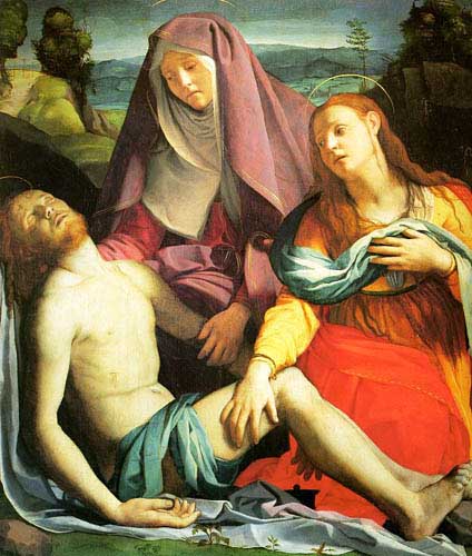 Painting Code#1126-Bronzino, Agnolo(Italy): Pieta, Galleria degli Uffizi, Florence