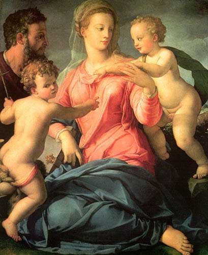 Painting Code#1129-Bronzino, Agnolo(Italy): Stroganoff Holy Family