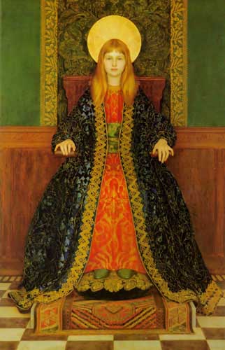 Painting Code#11357-Gotch, Thomas Cooper(England): The Child Enthroned