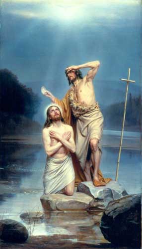 Painting Code#1149-Bloch, Carl Heinrich(Danmark): The Baptism of Christ