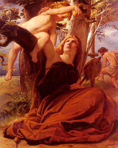 Painting Code#11838-Steinle, Edward von(Germany): Adam and Eve after the Fall