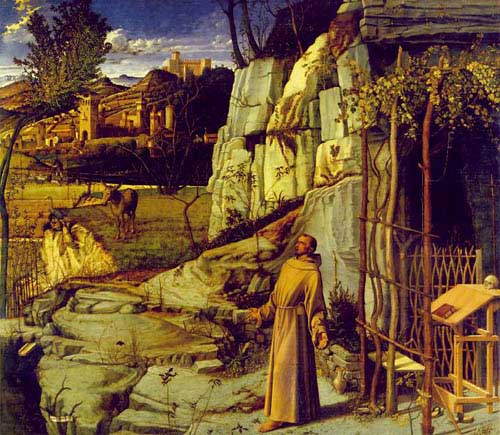 Painting Code#12004-Giovanni Bellini(Italy): St. Francis in the Desert 